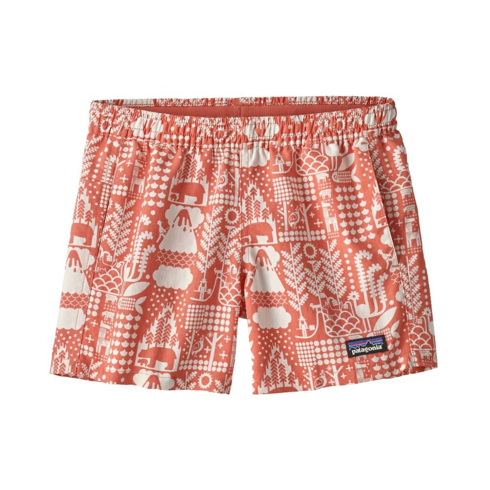 Patagonia Girl's Baggies Shorts Mcquail Peak Pink Size XL